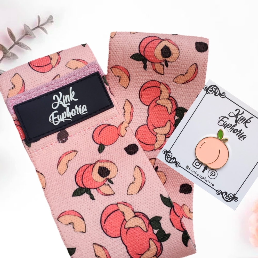 Pink Fitness Non Slip Booty Hip Band Medium Resistance (Peach Pin included)